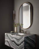 Золотое овальное зеркало “Рейли”