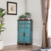 Комод угловой Cilan 104, синий, Цветы