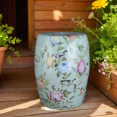 Керамический табурет Утонченный сад, голубой