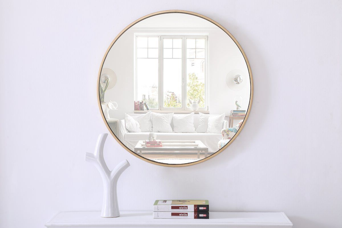 Круглое настенное зеркало Buell Glam Accent Mirror. Круглое зеркало на подоконнике. Купить зеркало акцент