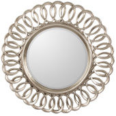 Круглое зеркало в раме Kimberly Silver (Кимберли), Ø90 см