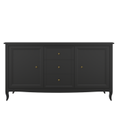 Комод широкий 3 ящика и 2 двери М403BL Black