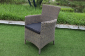 YH-C1001A Кресло обеденное плетеное с подушкой SAINT-MARTIN (СЕН-МАРТЕН), серо-коричневый меланж