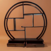 Круглый настольный стеллаж из массива дерева 0.45x0.51x0.8 м