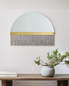 Декоративное зеркало “Арья” с серой бахромой