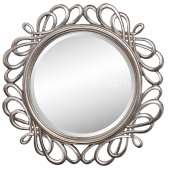 Зеркало в раме модерн Plexus Silver, Ø80 см