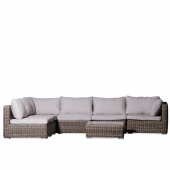 LSN-GW0 Комплект для отдыха модульный Г-местный LAUSANNE (ЛОЗАННА) из искусственного ротанга, серый меланж