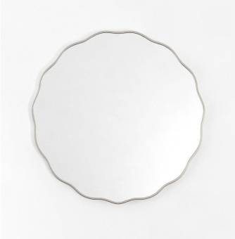 Фантазия (Fancy) M Серебро Зеркало в тонкой раме Ø80 см