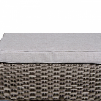 YH-S4019W Оттоманка плетеная с подушкой LAUSANNE (ЛОЗАННА) из искусственного ротанга, серый меланж