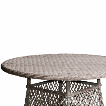 YH-T1661G Стол обеденный плетеный круглый 118 см MONTREUX (МОНТРЁ) из искусственного ротанга, бежевый меланж