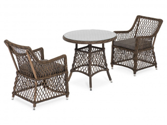 "Эспрессо–80 L" обеденная группа плетеная, цвет коричневый