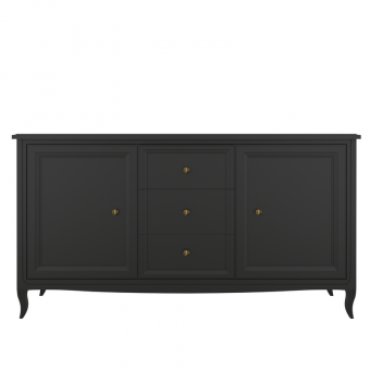 Комод широкий 3 ящика и 2 двери М403BL Black