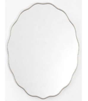 Фантазия (Fancy) Овал Серебро Зеркало в тонкой раме 60*80 см