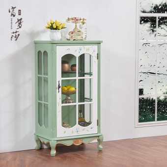 Витрина с одной дверью Fleur chantante, Светло-зеленая