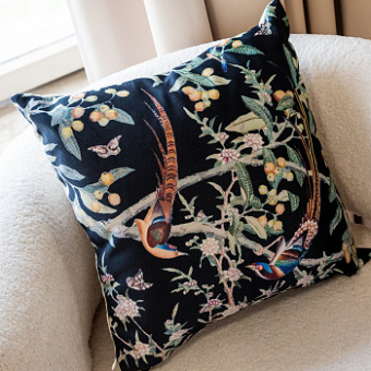 Подушка декоративная «Императорский сад» black, версия 4