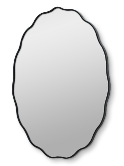 Фантазия (Fancy) Овал Черный Зеркало в тонкой раме 60*80 см