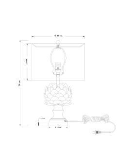Белая настольная лампа "Мерида"