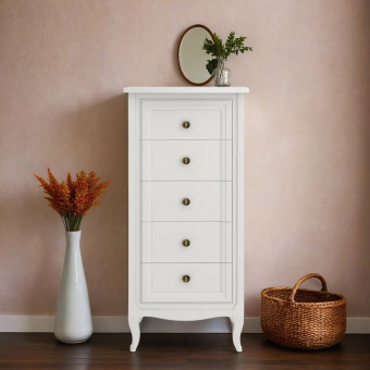 Комод высокий 5 ящиков М315W White