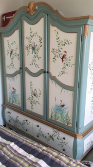 Шкаф 3-двери Fleur chantante, Голубой цветок