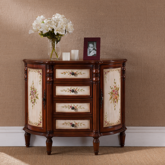 Комод полукруглый Cilan 108, коричневый с цветами