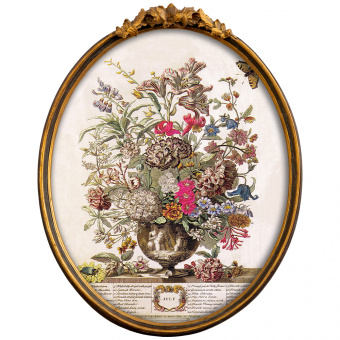 Репродукция на холсте «12 месяцев цветения», версия Июль, в раме «Тиффани»