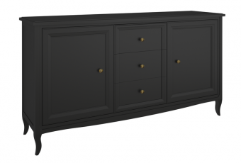 Комод широкий 3 ящика и 2 двери М403BL Black