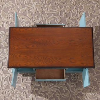 Журнальный стол Cilan, голубой с росписью