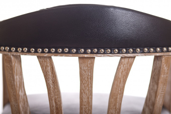 Мягкий стул с подлокотниками Tanner Black Leather