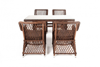 "Латте–140 L" обеденная группа плетеная, цвет коричневый