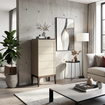 Комод высокий 5 ящиков MRS315Q Каменно-серый