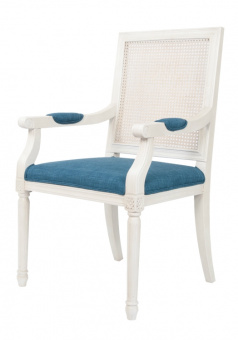 Мягкий стул с подлокотниками Wilton White