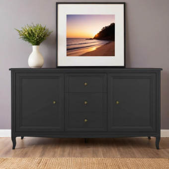 Комод широкий 3 ящика и 2 двери М403BL Black