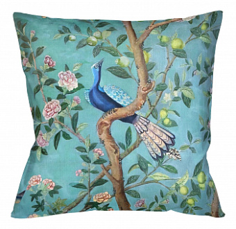 Подушка декоративная «Императорский сад» blue, версия 4