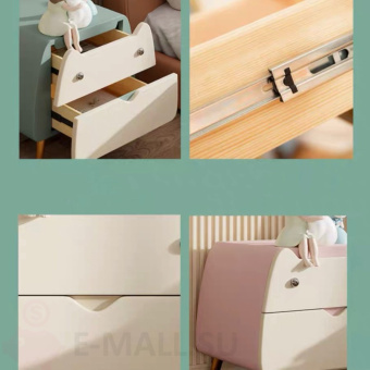 Детская прикроватная тумбочка Gato, белая 