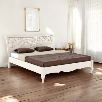 Кровать "Лиана"  коса патина (золото/серебро) 180х200