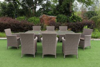 YH-T4235G-2 Стол обеденный плетеный 220x100 ANTIBES (АНТИБ) из искусственного ротанга, табачно-коричневый