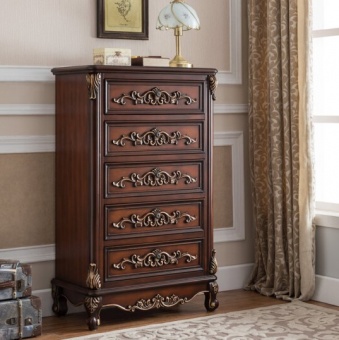 Комод Cilan, 5 ящиков, коричневый