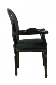 Мягкий стул с подлокотниками Diella Black Velvet