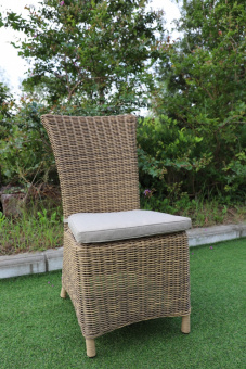 YH-C1035W Стул обеденный плетеный с подушкой MONTROUGE (МОНРУЖ) из искусственного ротанга, пшеничный меланж