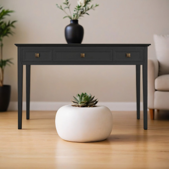 Стол-консоль 3 ящика черный
