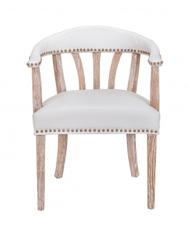 Мягкий стул с подлокотниками Tanner White Leather