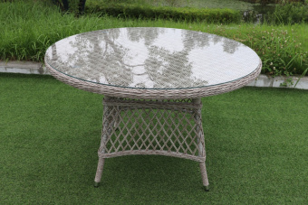 MNT-S Комплект плетеной мебели (4 кресла, 1 стол обеденный) MONTREUX (МОНТРЁ) из искусственного ротанга, бежевый меланж