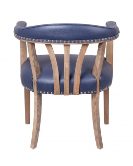 Мягкий стул с подлокотниками Tanner Blue Leather