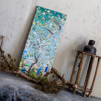 Картина на холсте «Императорский сад» blue 30×70, холст, галерейная натяжка (версия 1)