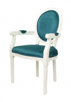 Мягкий стул с подлокотниками Volker Arm Blue and White