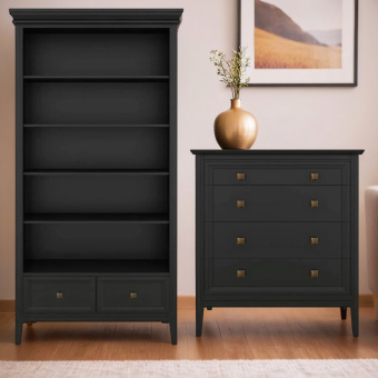 Стеллаж широкий черный