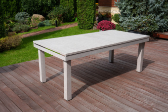 Набор: ГАРДА раскладной обед. стол + 8 кресел БЕРГАМО (цвет серый)