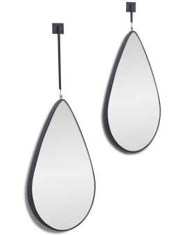 Droppe S Black (Дроп) Зеркало на подвесе в тонкой раме Smal 40*70см