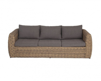 "Кальяри" диван из искусственного ротанга (гиацинт) трехместный, цвет соломенный