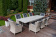 Набор: ГАРДА раскладной обед. стол + 8 кресел БЕРГАМО (цвет серый)